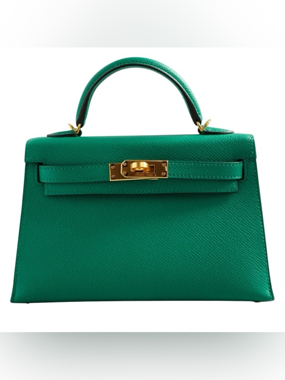 Mini Kelly in Emerald Green with Gold Hardware - Picture 2 of 8